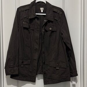 Dressbarn Dark Brown Utility Jacket 1X NWT
